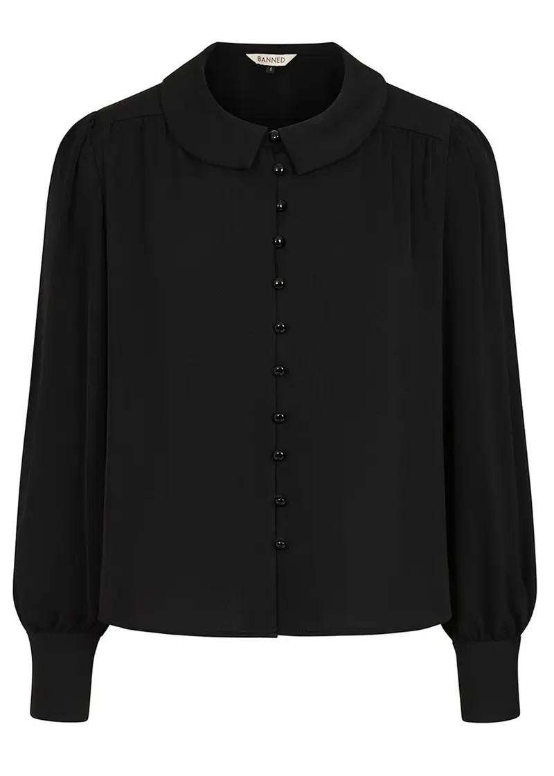Banned Retro Victoria 40s Blouse Black