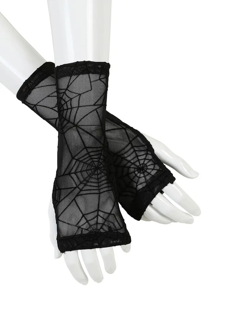 Banned Seraphina Spiderweb Gloves Black