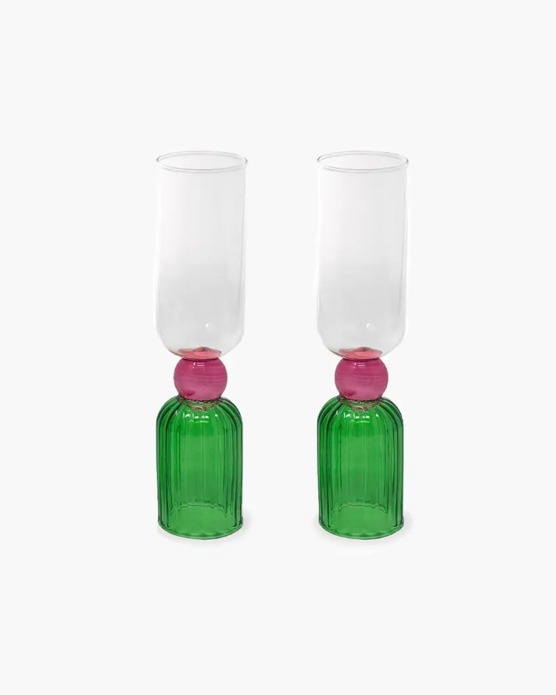 Bar Glass Set Tipsy Turvy - Pink & Green [PRE ORDER]
