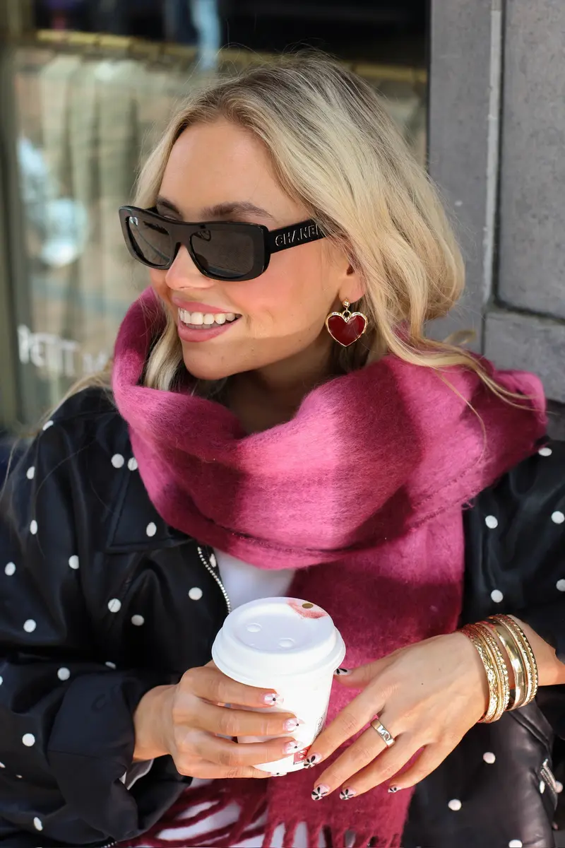 Barbara sjaal pink / burgundy