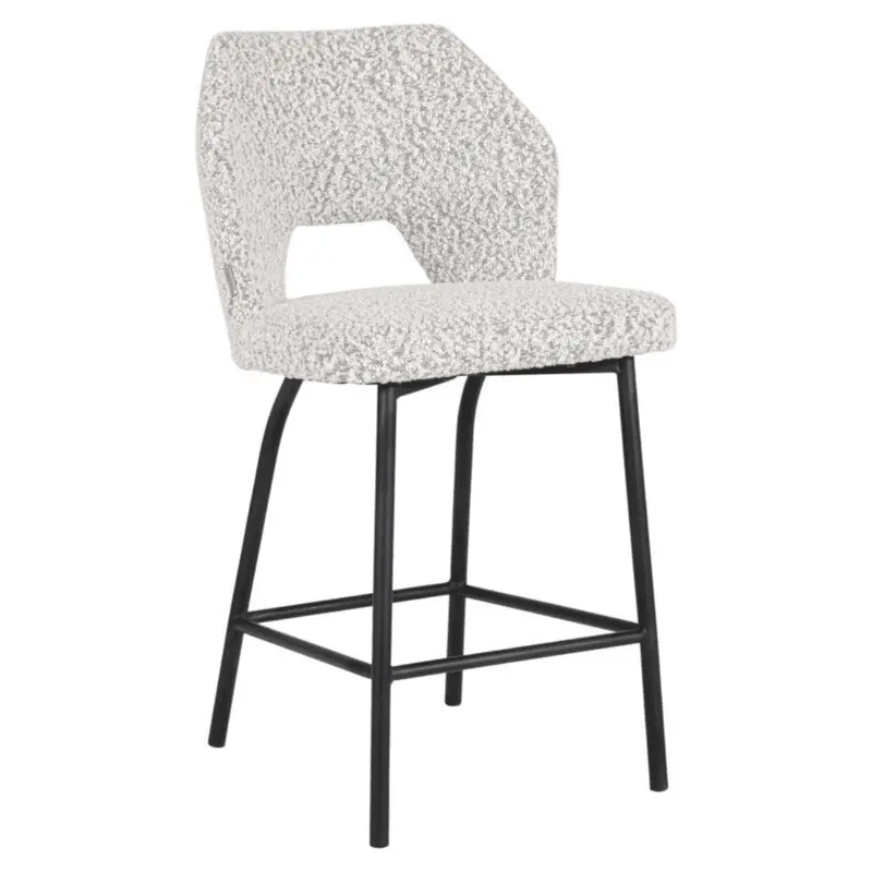 Barkruk Bloom Bouclé Licht Grijs MUST Living