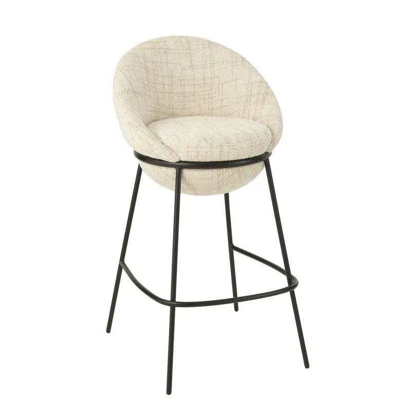 Barkruk Ijzer Beige/Zwart - J-Line