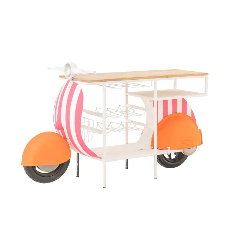 Barmeubel Scooter Gestreept IJzer Oranje Roze J-Line