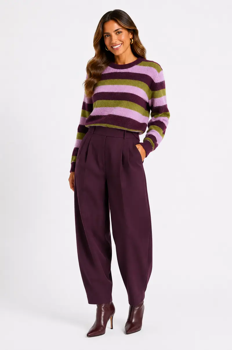 Barrel Pants Blythe aubergine