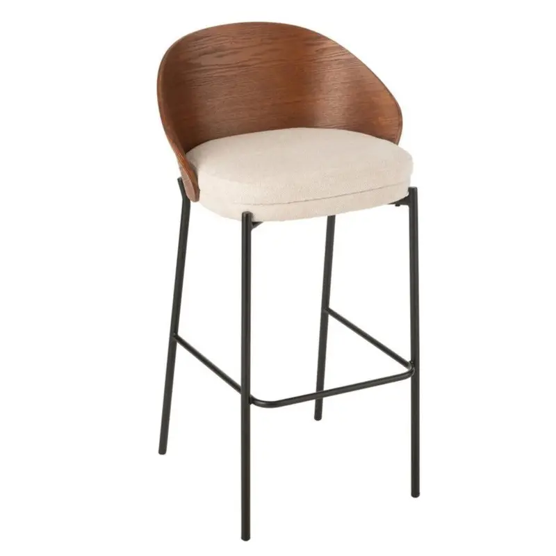 Barstoel Lone Multiplex/Metaal Bruin/Beige J-Line