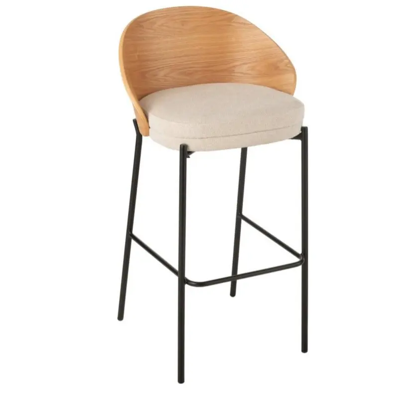 Barstoel Lone Multiplex/Metaal Naturel/Beige J-Line