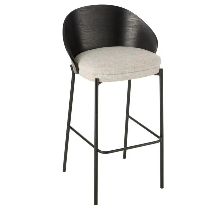 Barstoel Lone Multiplex/Metaal Zwart/Grijs J-Line