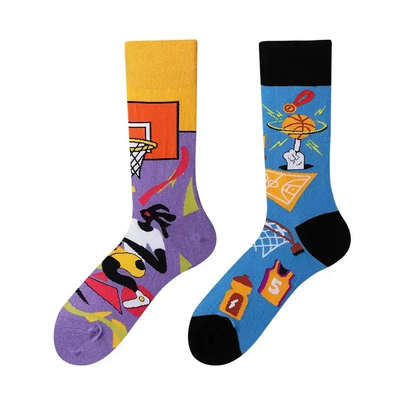 Basketball Universe Mismatched Crew Socks