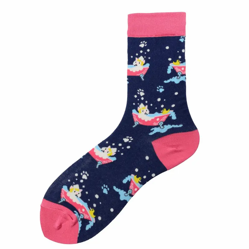 Bath Cat Crew Socks