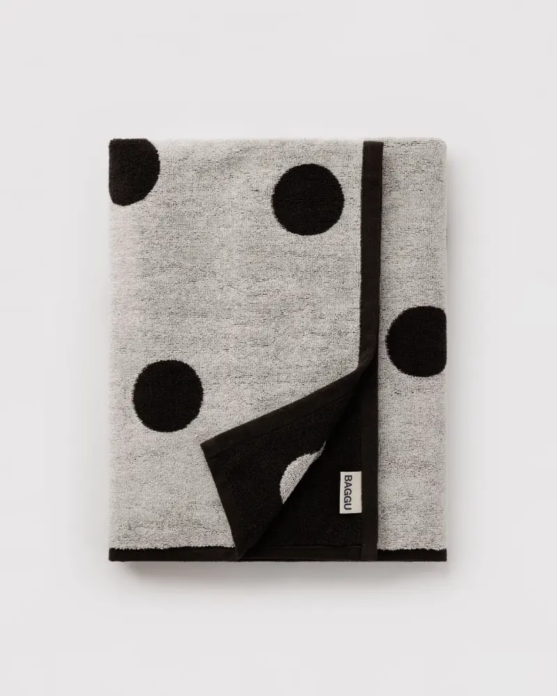 Bath Towel - Cream & Black Polka Dot [PRE ORDER]