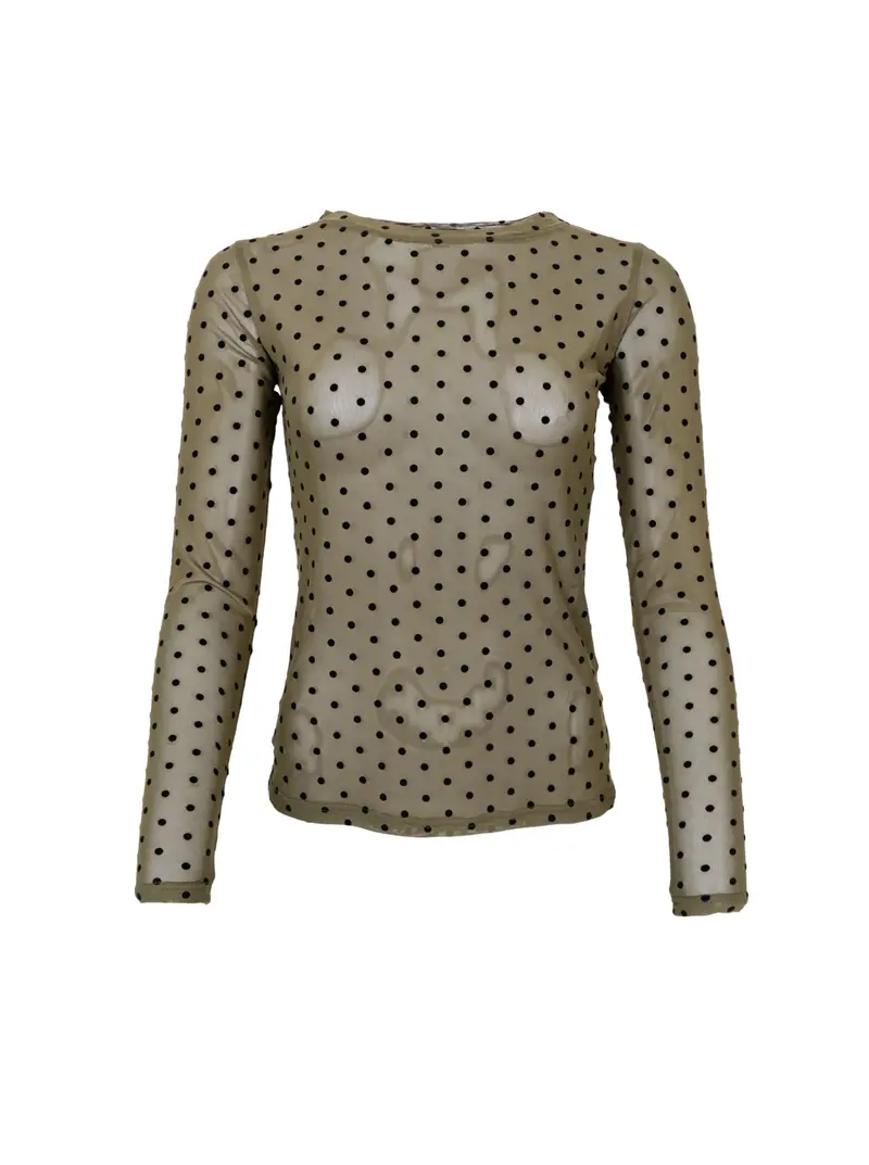 BCJennie Dotted Mesh Blouse 40611 Army