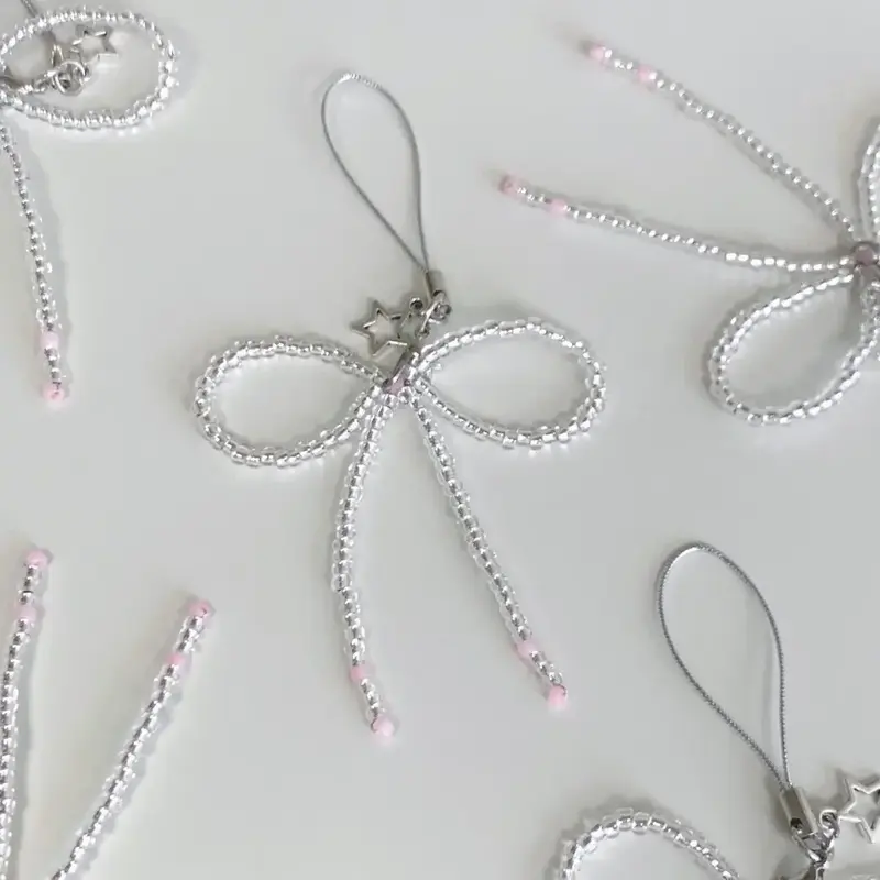 Beaded Bow Phone Strap
