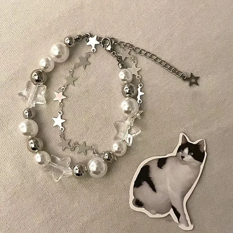 Beaded Star and Pearl Bracelet