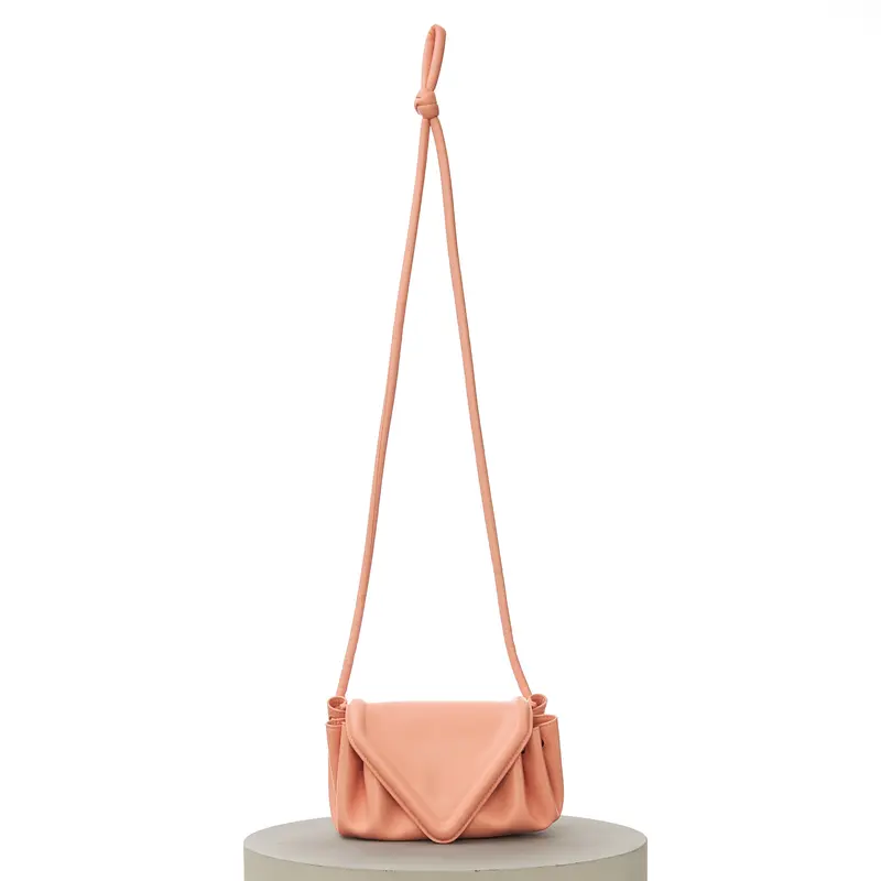 BEAK Small Crossbody Bag In Peachy Nappa Leather
