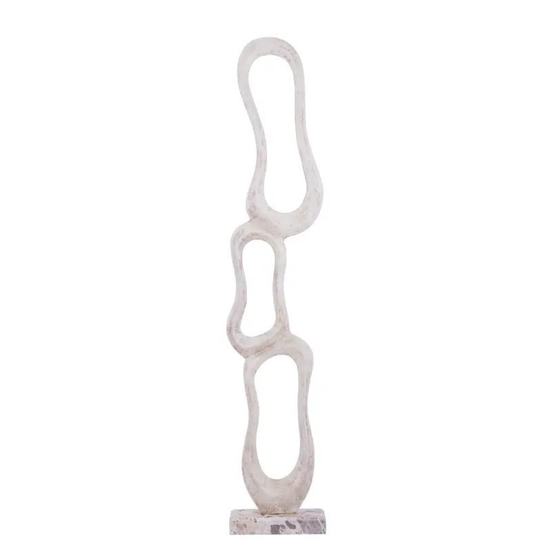 Beeld Camare Abstract Design Gegoten Aluminium Beige Large PTMD
