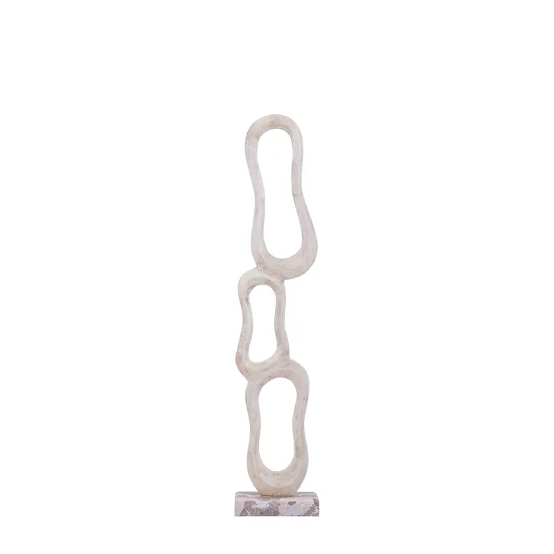 Beeld Camare Abstract Design Gegoten Aluminium Beige Medium PTMD