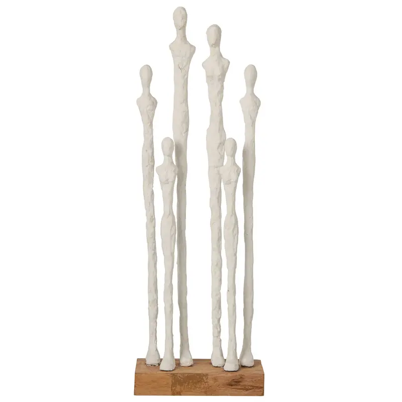 Beeld Figuren Op Voet Polyresin Naturel/Wit J-Line