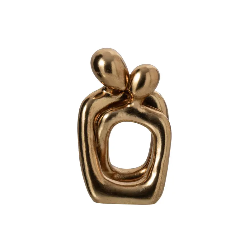 Beeld Knuffelend Koppel Polyresin Goud J-Line
