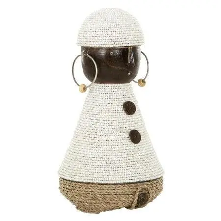 Beeldje Coco Family Elana Kokoshout Naturel Wit MUST Living