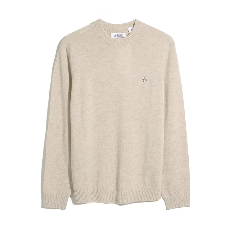 Beige pullover met ronde hals van lamswol van Original Penguin