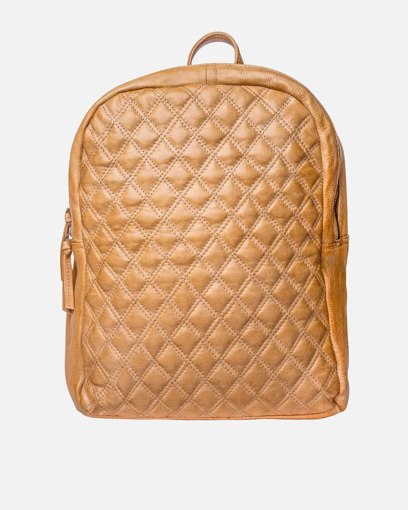 Bekema │ Leren Rugzak met diamantpatroon
