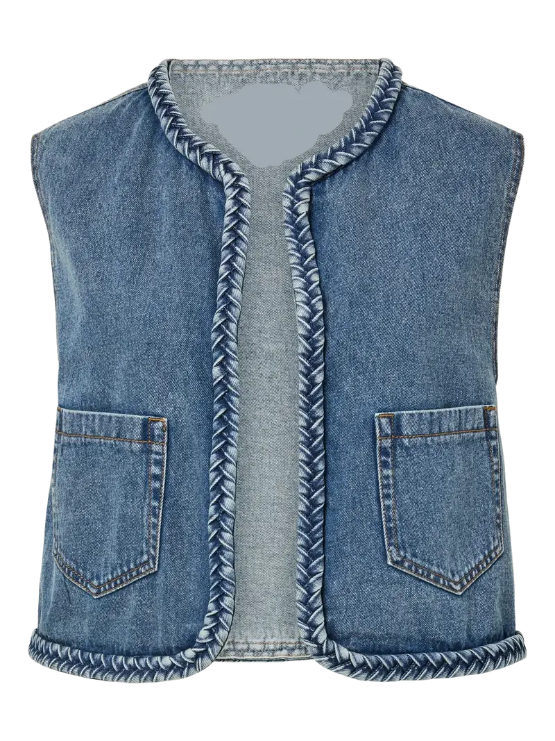 Bell denim storm gilet light blue