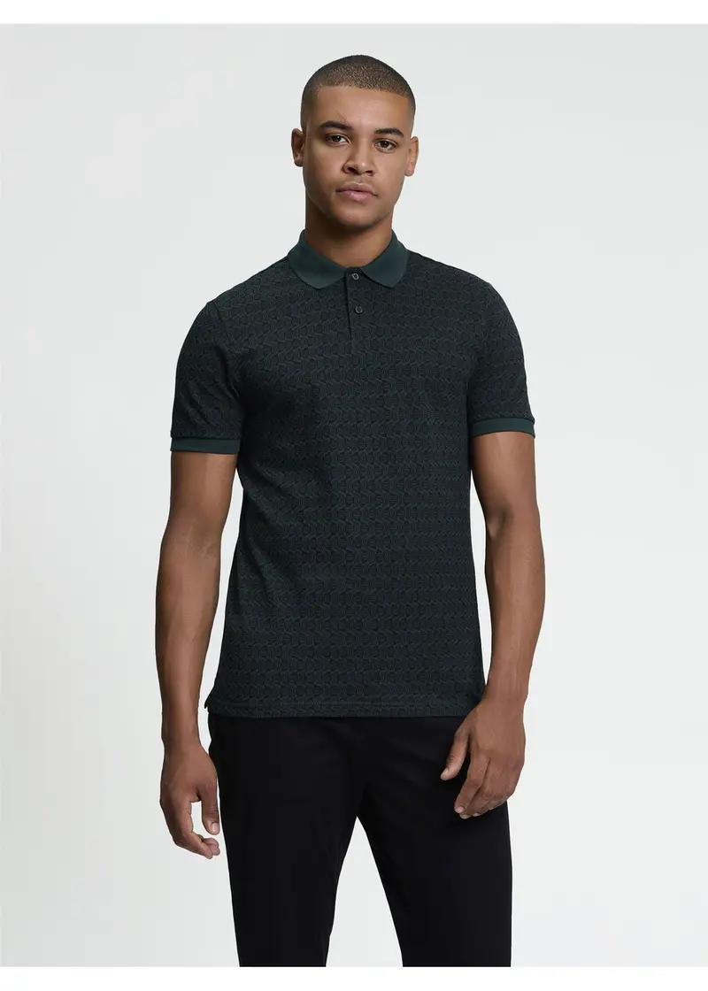 Ben Sherman All Over Print Polo Lotus Green