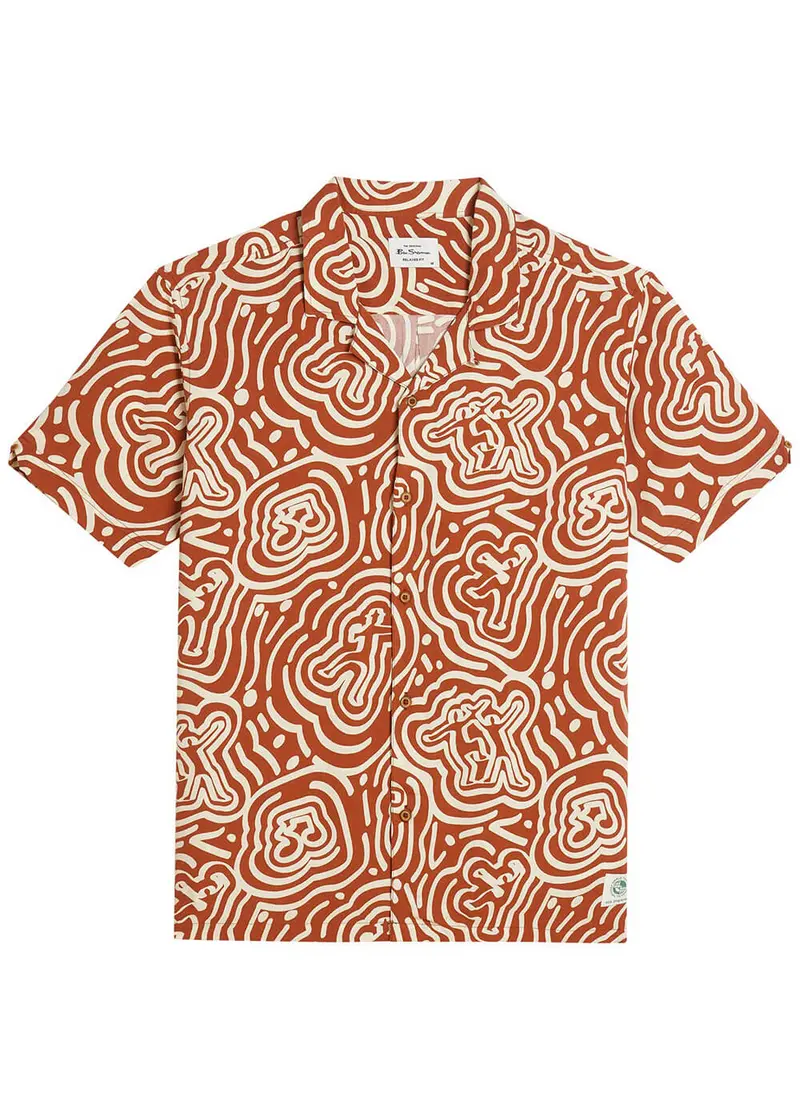 Ben Sherman Dancer Geo Shirt Cinnamon