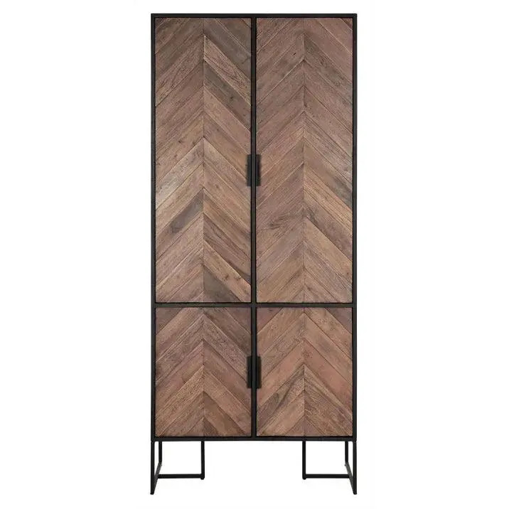 Bergkast Criss Cross Gemixt Hout Naturel Zwart DTP Home