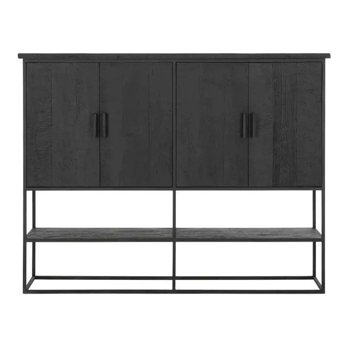 Bergkast Timeless Black Beam Teakhout Zwart Large 180cm DTP Home