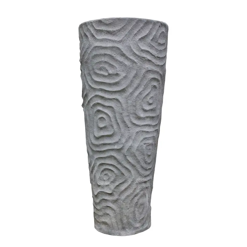 Beth Grey cement extreem big pot organic pattern L PTMD