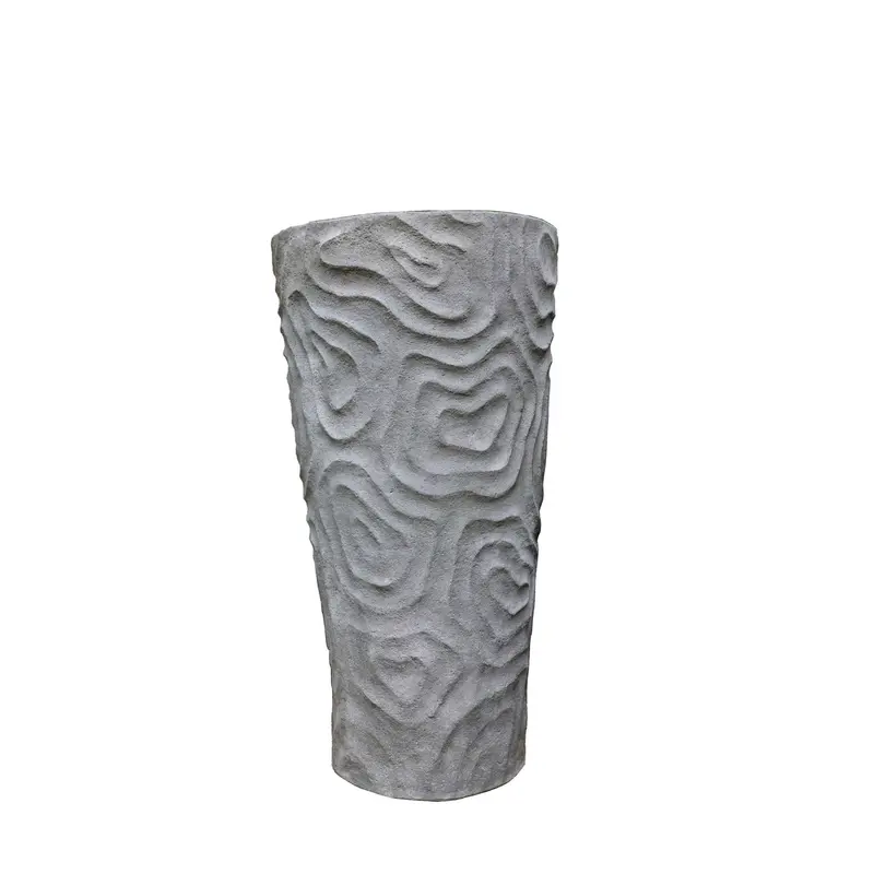 Beth Grey Cement Extreme Big Pot Organic Pattern S PTMD