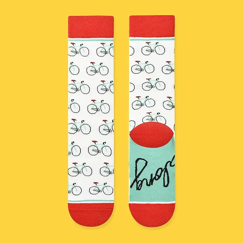 Bicycle Pattern Crew Socks