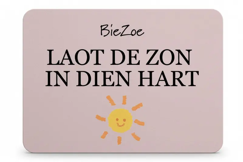 BieZoe Cadeaubon Pasjesformaat Laot de zon in dien hart