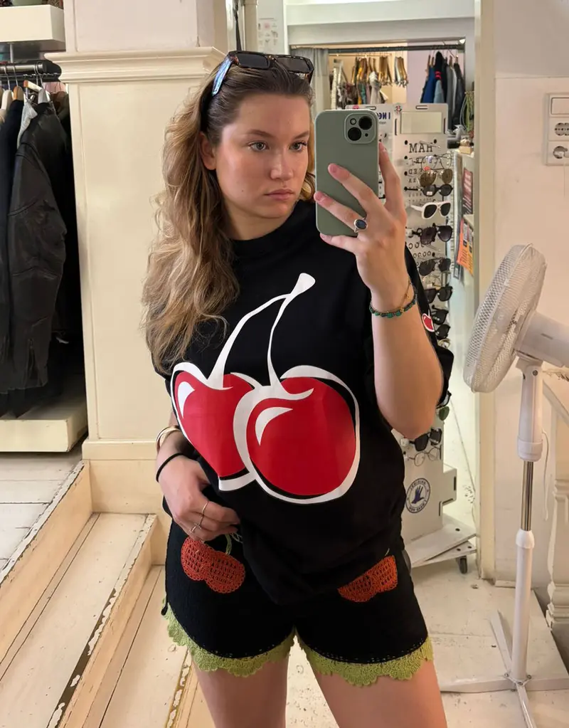 Big cherry print T-shirt