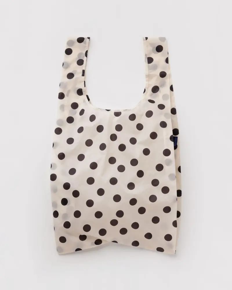 Big Reusable Bag - Cream & Black Polkadot