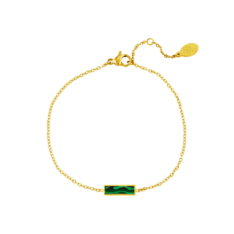 Bijoutheek Armband Groene Steen Goud