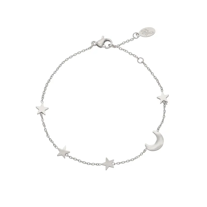 Bijoutheek Armband maan sterren zilver