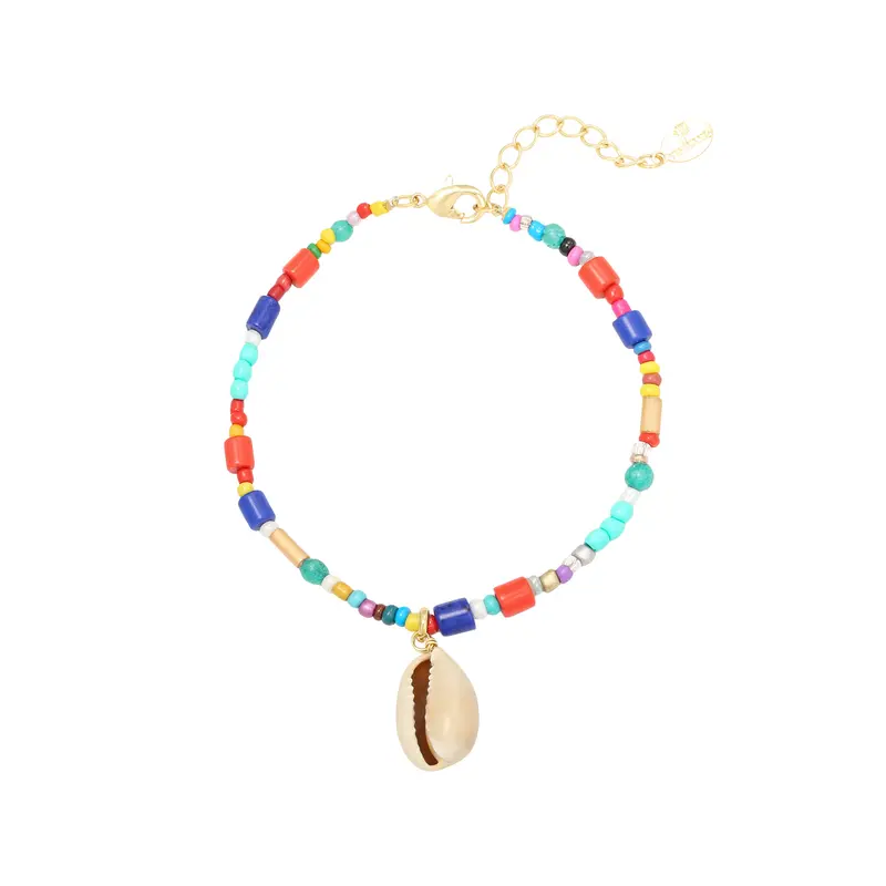 Bijoutheek armband multi schelp goud