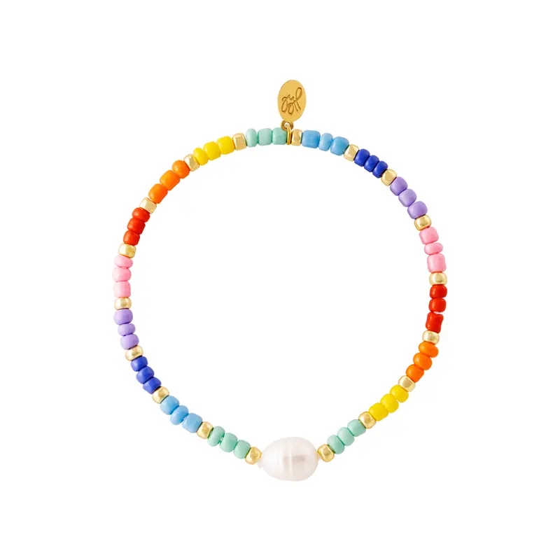 Bijoutheek Armband Rainbow Parel