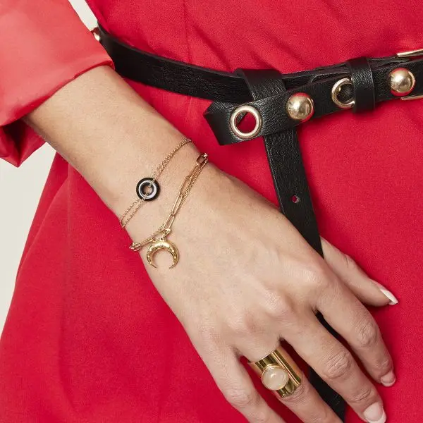 Bijoutheek Armband schakel tijger tand