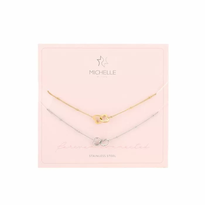 Bijoutheek Armband (Sieraad) 2 Hartjes Forever Connected Vriendschap