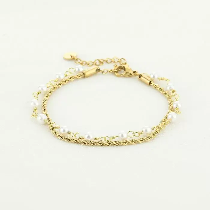 Bijoutheek Armband (Sieraad) 2 Kettingen En Parels