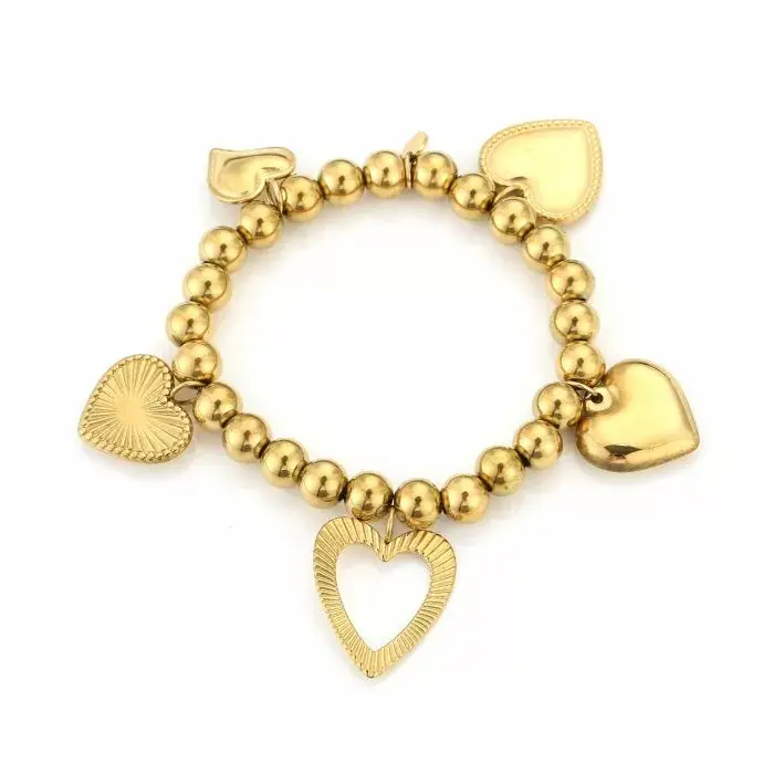 Bijoutheek Armband (Sieraad) Ballen Hart Bedels