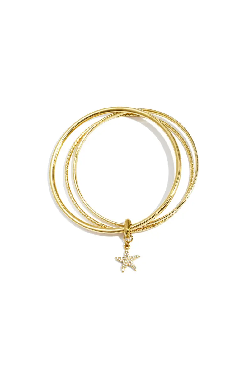 Bijoutheek Armband (Sieraad) Bangle Set Zeester Bedel