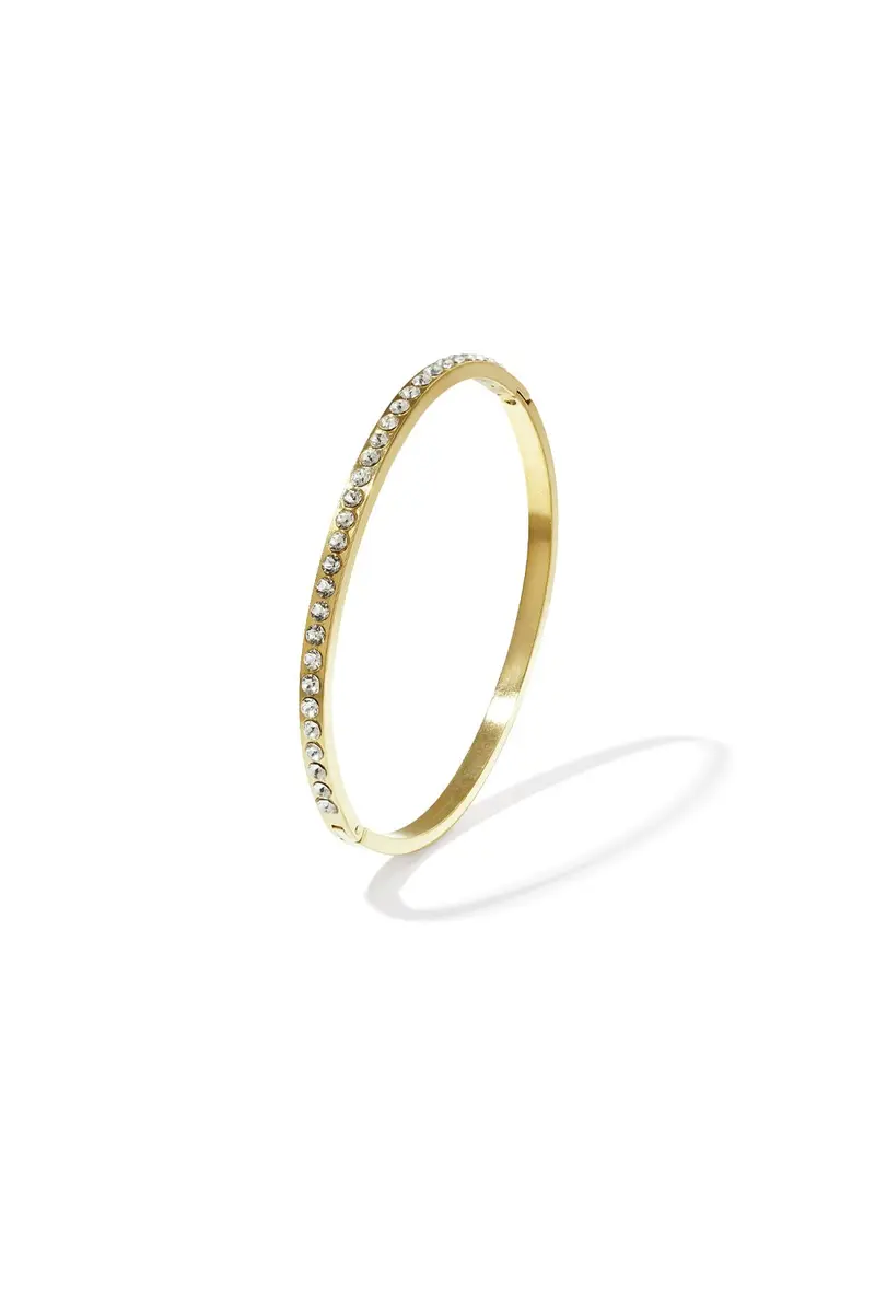 Bijoutheek Armband (Sieraad) Bangle Witte Steentjes
