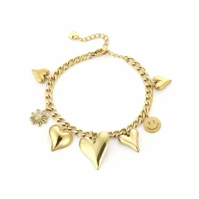 Bijoutheek Armband (Sieraad) Bedels Hart Smiley