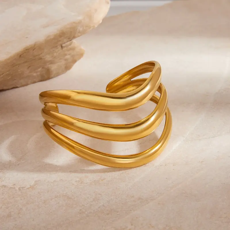 Bijoutheek Armband (Sieraad) Cuff 3 Rijen Organisch