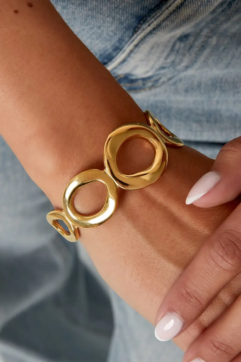 Bijoutheek Armband (Sieraad) Cuff Organisch Open Rondjes