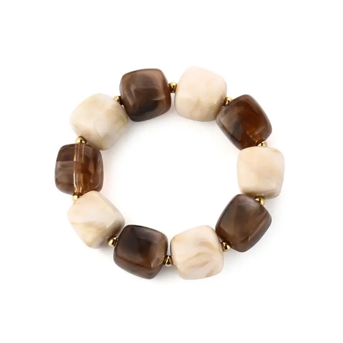 Bijoutheek Armband (Sieraad) Elastisch Kralen Vierkant